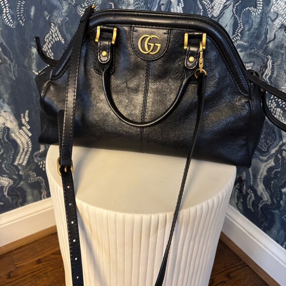 Gucci Re (Belle) Top Handle Bag Black Calf Skin - Picture 3 of 6